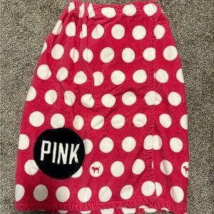 NWOT Victoria's Secret PINK Towel Wrap Polka Dots Pink Logo -  One Size Fits All